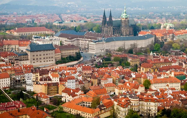 Pražské střechy. Česká republika. Pražský hrad. Chrám sv. Víta — Stock fotografie