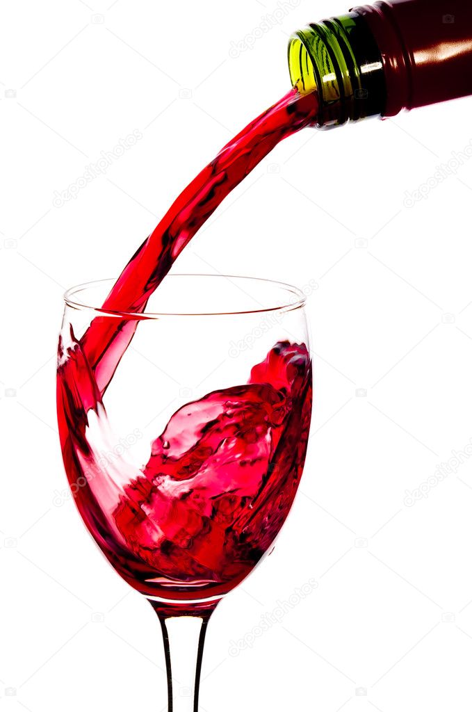 Red wine and wineglass