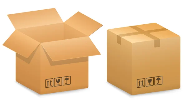 Ilustracja wektorowa pudełek tekturowych — Wektor stockowy