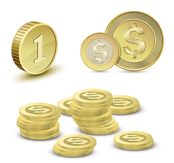 Monedas de oro — Vector de stock