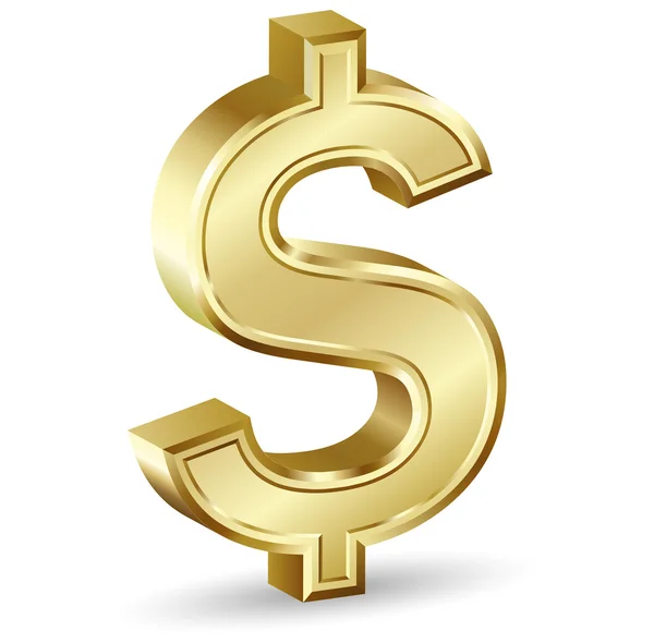 Dollar d'or signe — Image vectorielle