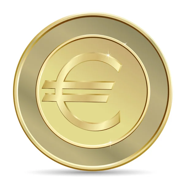 Moneta d'oro con il segno dell'euro. — Vettoriale Stock