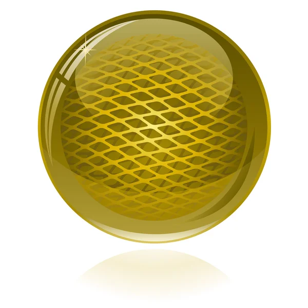 Altın parlak soyut küre. Yalnızca kullanılan basit gradyan. — Stok Vektör