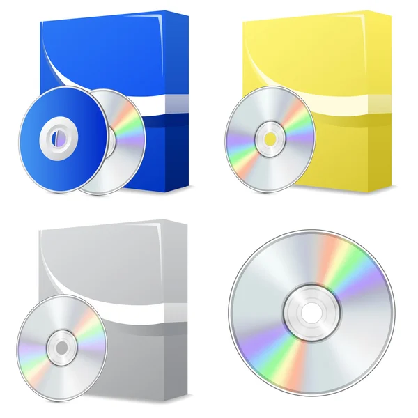 Boîte logicielle avec disque — Image vectorielle