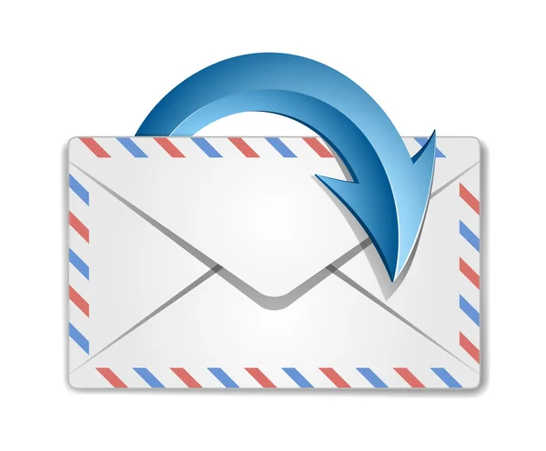Mail Envelope and blue circular arrow — Stock Vector