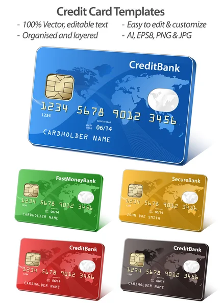 Kredi kartları koleksiyonu — Stok Vektör
