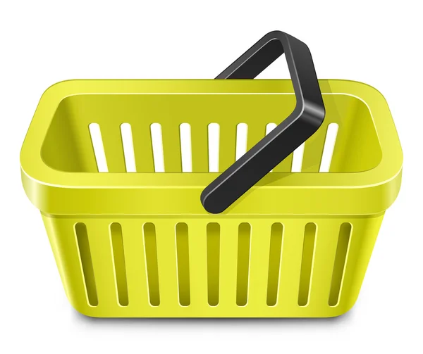 Yellow shopping basket — Stock Vector