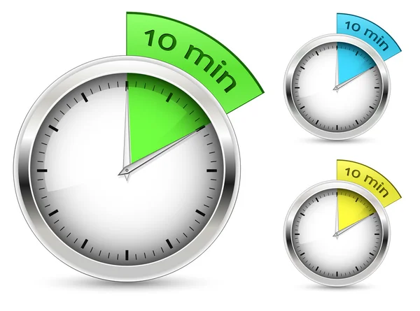 10 minutes. Timer vector illustration. — Stock Vector