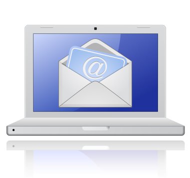laptop ile e-posta simgesi