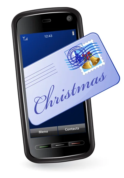 Mobiel bericht met xmas greatings — Stockvector