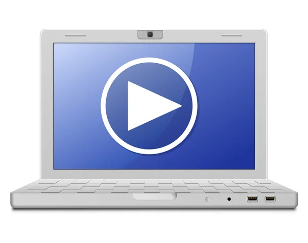 Laptop en video dienst teken — Stockvector