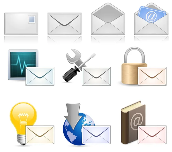 Set di icone di Mail Marketing — Vettoriale Stock