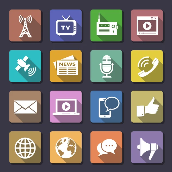 Media iconen set — Stockvector