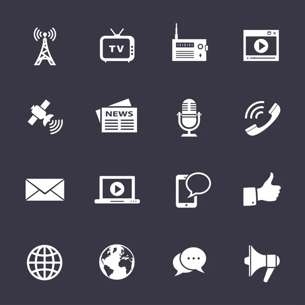 Set di icone multimediali — Vettoriale Stock
