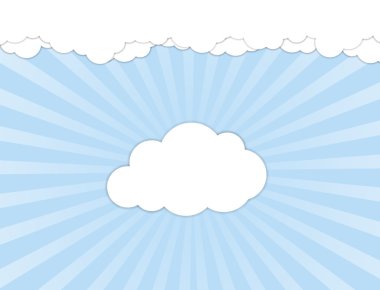 Beyaz bulutların üzerinde mavi gökyüzü