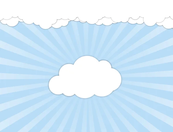 Nubes blancas sobre cielo azul — Vector de stock