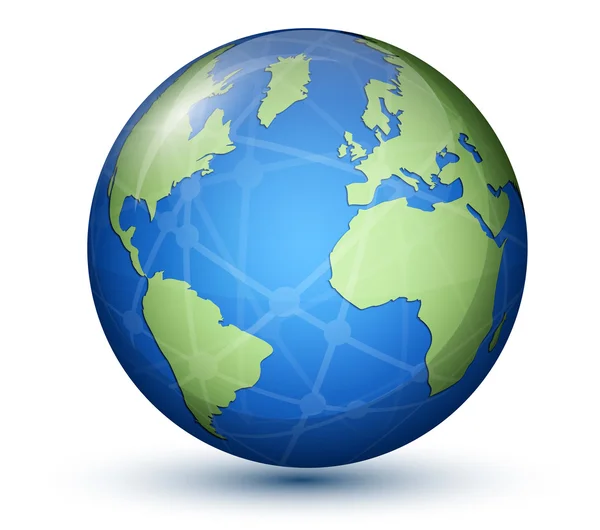 지구 행성입니다. 글로벌 통신 개념 — 스톡 벡터