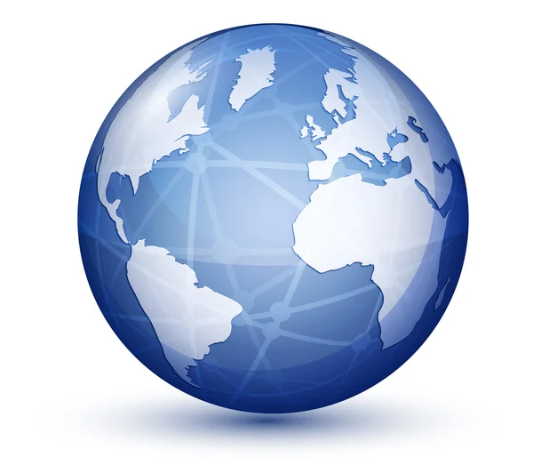 Icône Globe brillant . — Image vectorielle