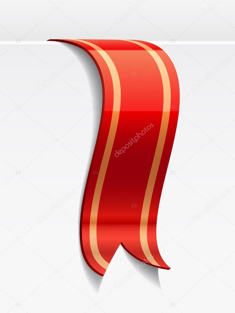 Red bookmark decoration ribbon