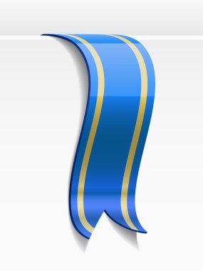 Blue bookmark decoration ribbon clipart