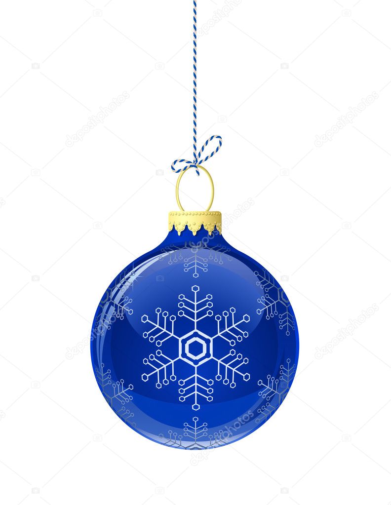 Blue glass christmas ball