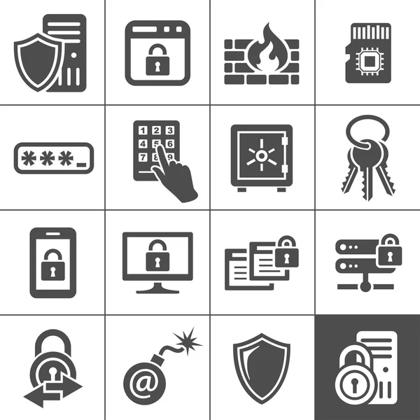 Iconos de seguridad informática. Serie Simplus — Archivo Imágenes Vectoriales