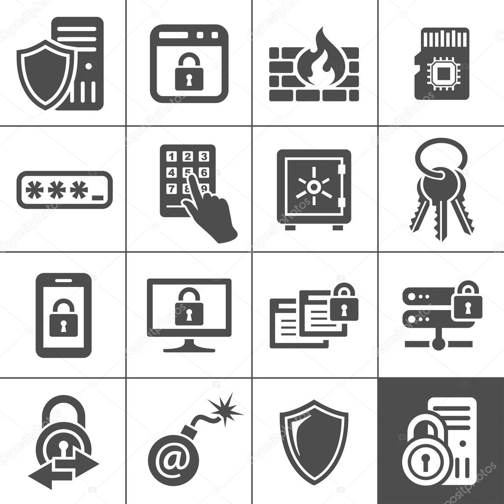 IT Security icons. Simplus series