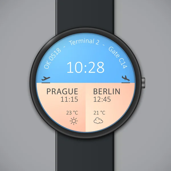 Smartwatch mockup-날씨 — 스톡 벡터