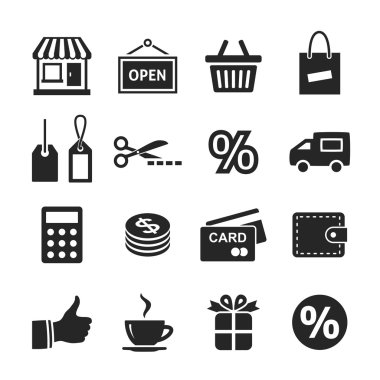 alışveriş Icon set. SIMPLUS serisi
