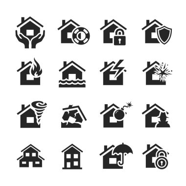 Property insurance icons clipart