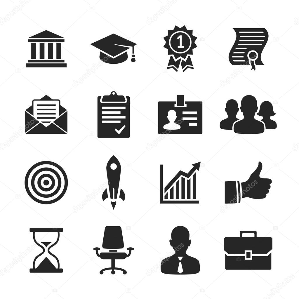 Business career icons set - Simplus series