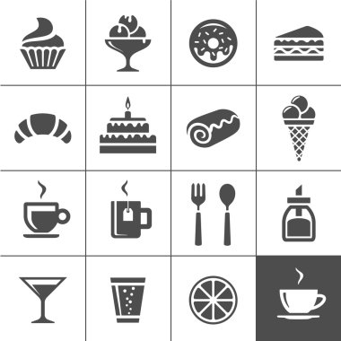 Cafe and confectionery icons clipart