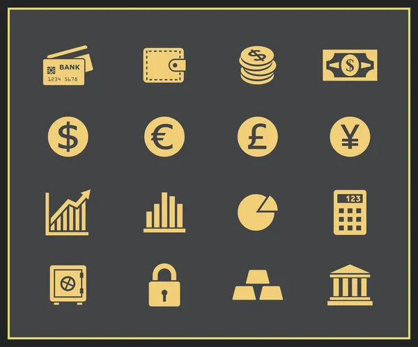 Conjunto de iconos financieros — Vector de stock