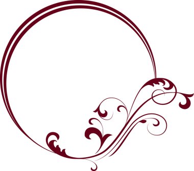 Dekoratif şubesi ile dekoratif oval çerçeve