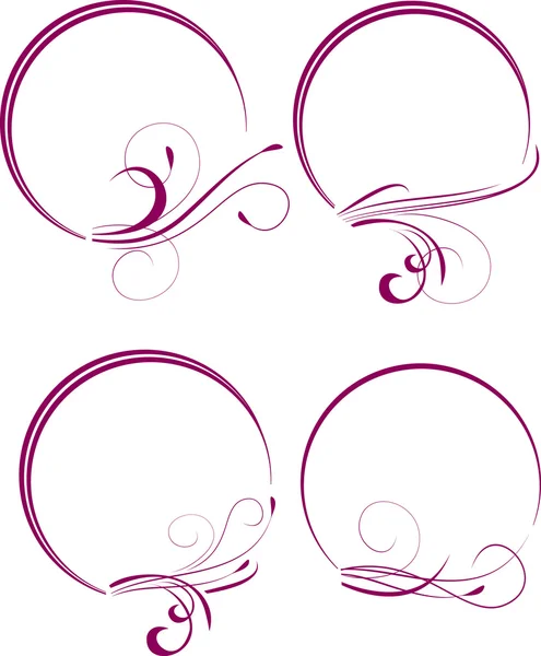 Cadres ovales décoratifs avec branche décorative — Image vectorielle