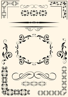 vintage tarzı vectorized tasarım öğeleri kümesi