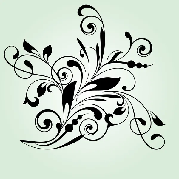 Fondo floral con rama decorativa . — Vector de stock