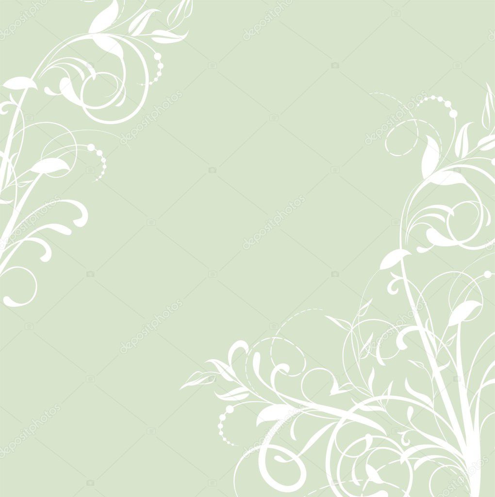 Floral background with decorative branch.