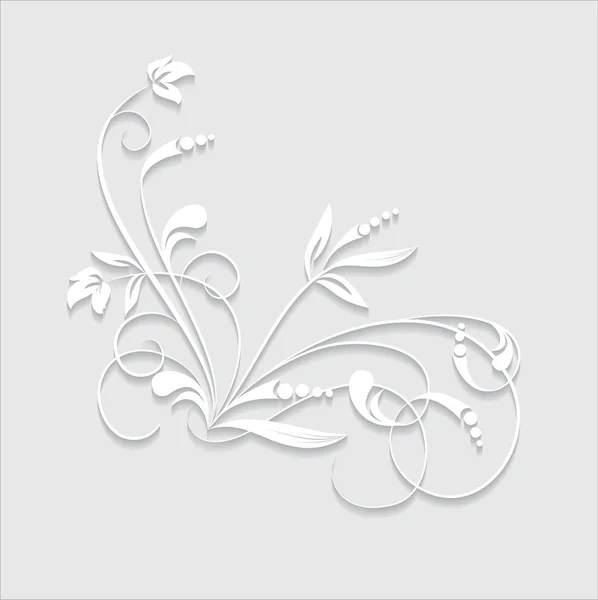 Branche de papier sur fond gris. Illustration vectorielle . — Image vectorielle