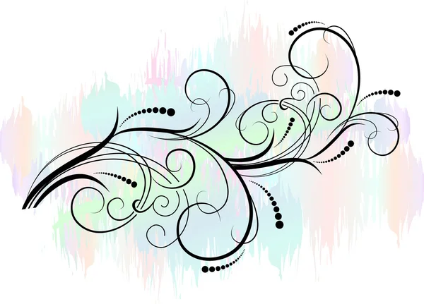 Fondo abstracto con rama decorativa. Ilustración vectorial . — Vector de stock