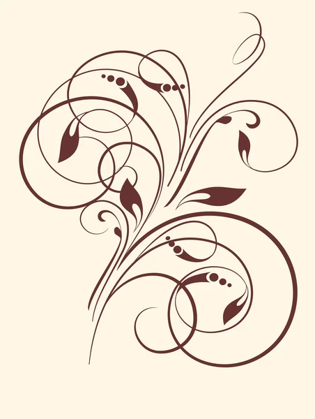 Patrón floral con rama decorativa. Ilustración vectorial . — Vector de stock