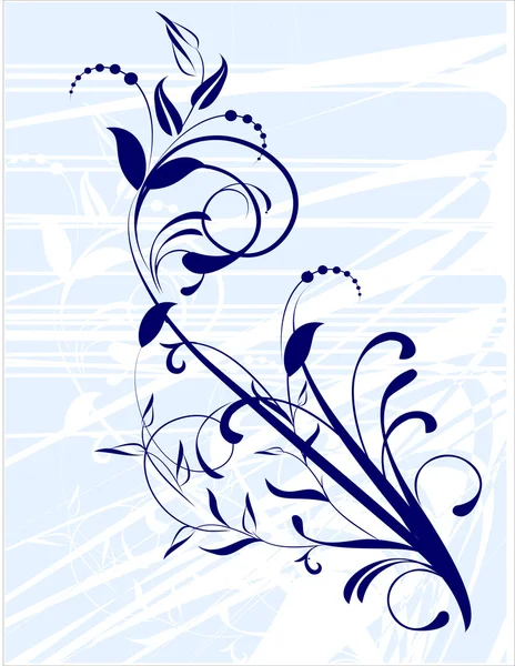 Floral pattern with decorative branch. Vector illustration. — Stock Vector