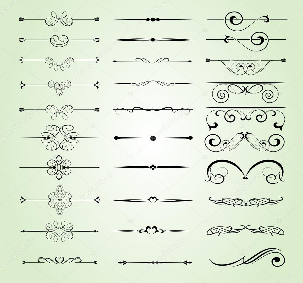 Set of decorative elements for editable and design