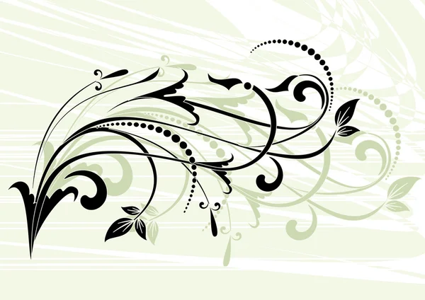 Квітковий візерунок з декоративною гілкою. Векторні ілюстрації . — стоковий вектор