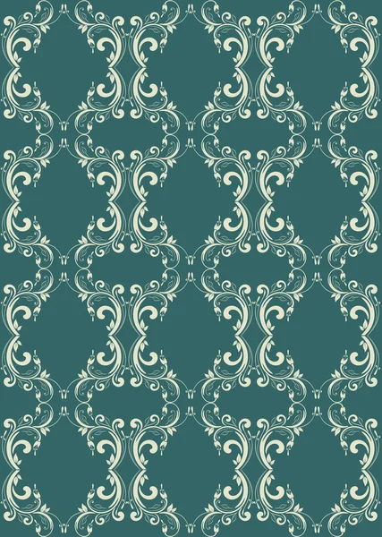 Damask seamless floral pattern. Vintage vector illustration. — Stock Vector