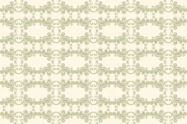 Patrón floral sin costuras Damasco. Ilustración de vector Vintage . — Vector de stock