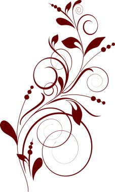 çiçek desenli dekoratif şubesi ile. vektör çizim.