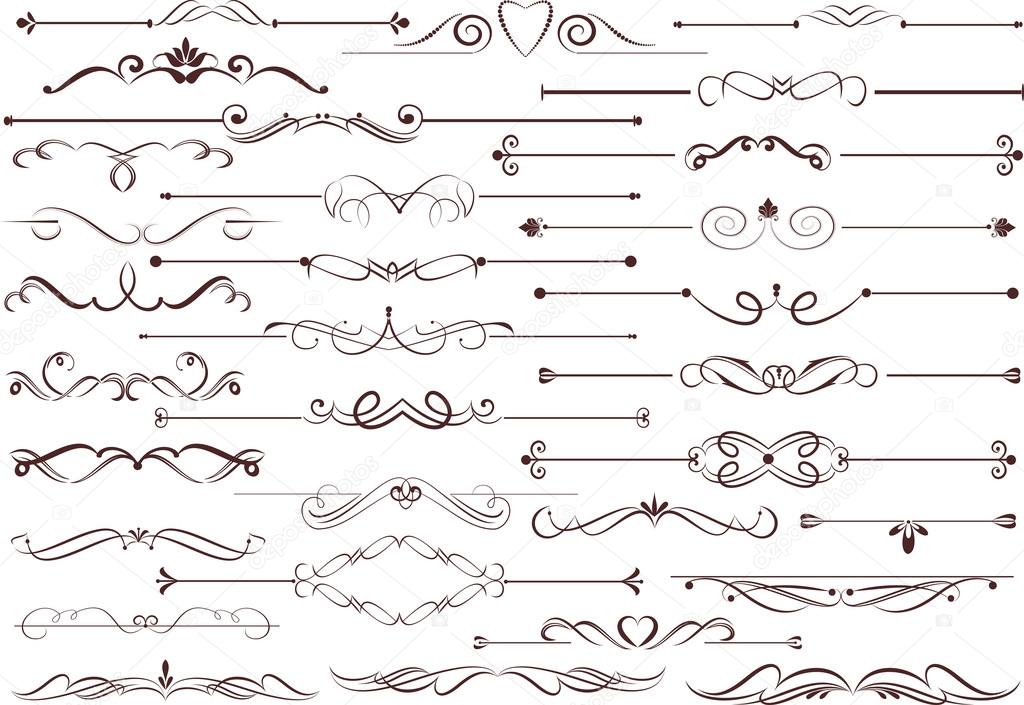 Set Of Decorative Elements For Editable And Design