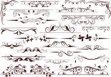 Set Of Decorative Elements For Editable And Design clipart