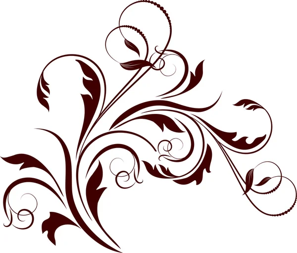Blommönster med dekorativ gren. vektor illustration. — Stock vektor